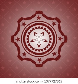 ninja star icon inside red icon or emblem