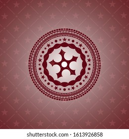 ninja star icon inside red emblem
