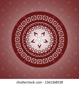 ninja star icon inside retro style red emblem