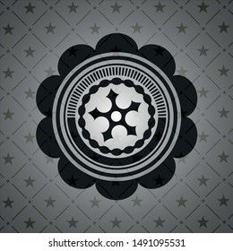 ninja star icon inside retro style black emblem