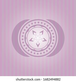 icono de estrella ninja dentro del emblema rosa retro