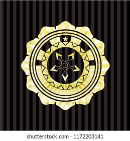 ninja star icon inside shiny badge