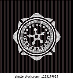 ninja star icon inside silver badge