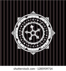 ninja star icon inside silver emblem