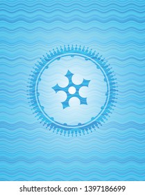 ninja star icon inside water badge.