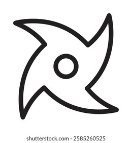 Ninja star icon Isolated flat vector in outline