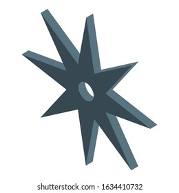 Ninja star icon. Isometric of ninja star vector icon for web design isolated on white background