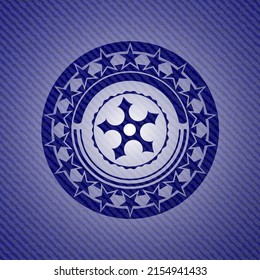 ninja star icon with jean texture. 
