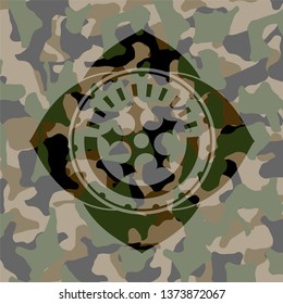 ninja star icon on camo pattern