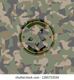 ninja star icon on camouflaged texture