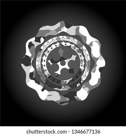 ninja star icon on grey camouflaged pattern