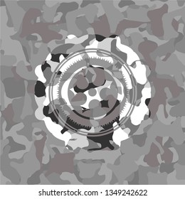 ninja star icon on grey camo texture
