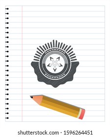 ninja star icon penciled. Vector Illustration. Detailed.