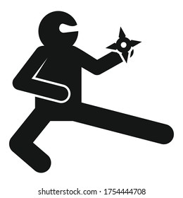 Ninja Sternsymbol. Einfache Illustration von Ninja-Stern, Vektorsymbol für Webdesign einzeln auf weißem Hintergrund