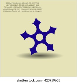 ninja star icon vector symbol flat eps jpg app web concept