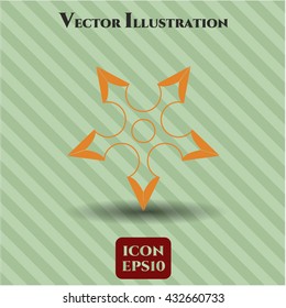 símbolo de vector de estrella de ninja eps plana jpg concepto web de aplicación