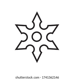 Ninja star line icon vector simple design