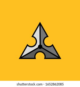 ninja star logo vector outline or silhouette