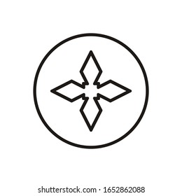 contorno vectorial o silueta del logotipo de estrella ninja