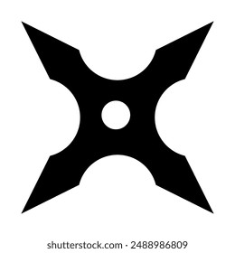 Ninja star silhouette. Vector image