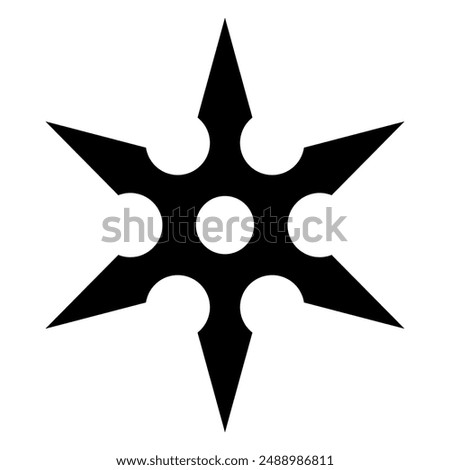 Ninja star silhouette. Vector image