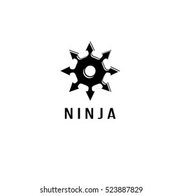 Ninja star simple vector icon isolated on white