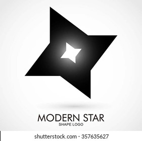 Ninja star of steel sharp abstract vector and logo design or template armor weapon business icon of company identity symbol concept