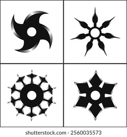 Ninja star weapon isolated on a white background vector illustration