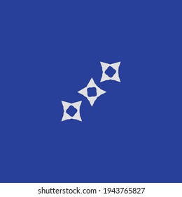 Ninja stars flat icon. Simple style Japanese battle sidearm symbol. Asian cold steel sign. Logo design element. T-shirt printing. eps10. Vector for sticker.