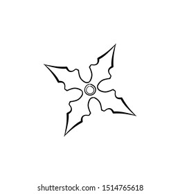 Ninja stars icon vector hand drawing 