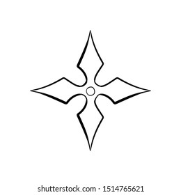 Ninja stars icon vector hand drawing 