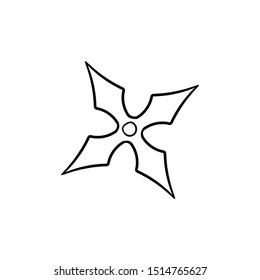 Ninja stars icon vector hand drawing 