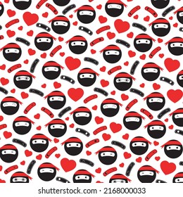 Ninja steal red hearts background