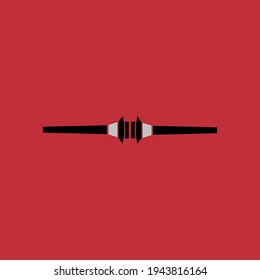 Ninja stick flat icon. Simple style Japanese fighting equipment symbol. Logo design element. T-shirt printing. eps10. Vector for sticker.