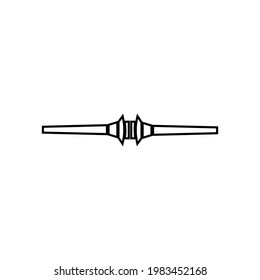Ninja stick line icon. Simple style ka karate lessons poster background symbol. Logo design element. T-shirt printing. Vector for sticker.