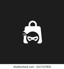 Ninja Store Logo with Negative Space for Online Shop Logo