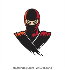 Ninja en traje con el vector con logotipo Mascot