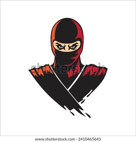Ninja in suit Mascot Logo Vector
