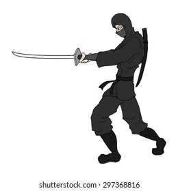 Ninja Sword Draw Stock Vector (Royalty Free) 297368816 | Shutterstock