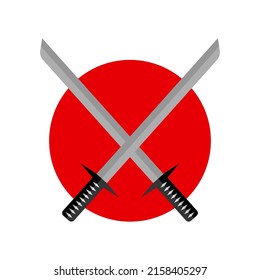 ilustración vectorial del logo de la espada de ninja