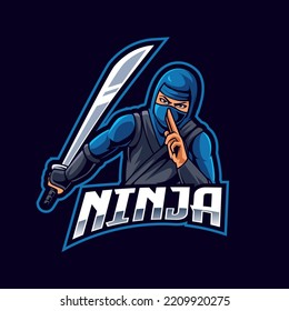 Ninja Sword Mascot Logo Gaming Illustration Stock Vector (Royalty Free ...