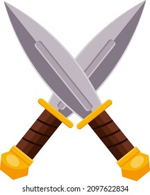 Ninja swords illustration, vector on a white background.