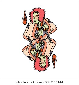 ninja tattoo illustration vector design