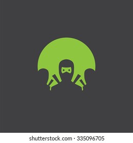ninja team cut identity template icon design element