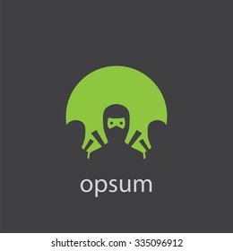 ninja team cut identity template icon design element