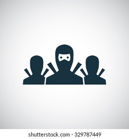ninja team icon, on white background
