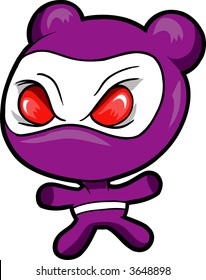 Ninja Teddy Bear Character Vector Illustration