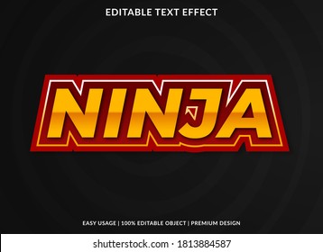 ninja text style template with bold font concept use for brand label