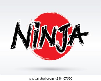 Diseño vectorial de texto Ninja.