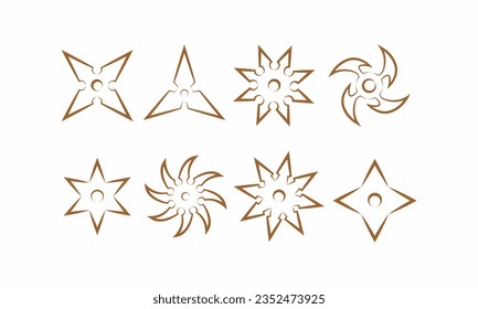 ninja throwing star vector icon